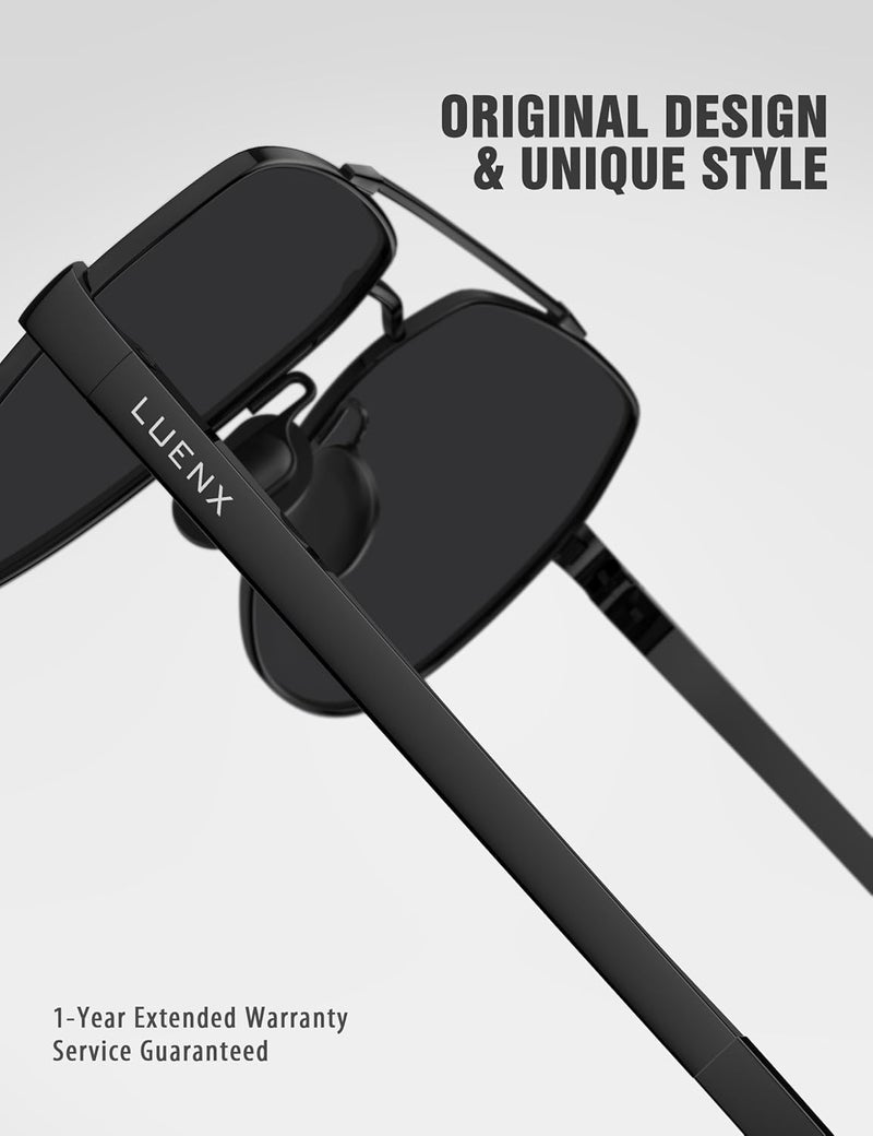 LUENX Aviator Sunglasses for Men Women Polarized New Shades Large Metal Frame - UV 400 Protection - Image 5